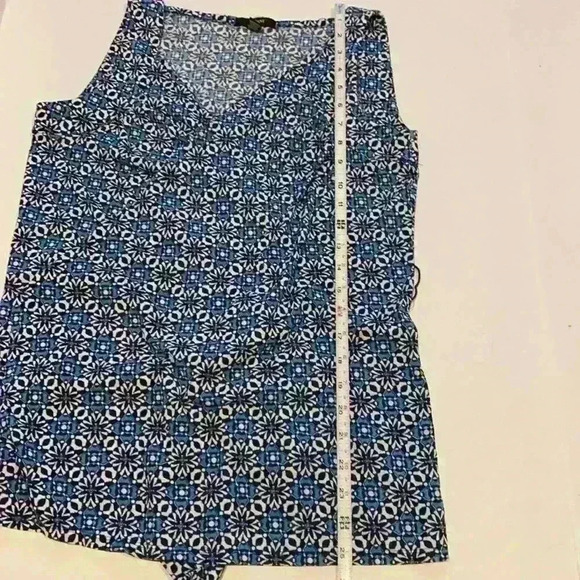 Alfani wrap tie sleeveless top blue pattern med - Picture 11 of 11